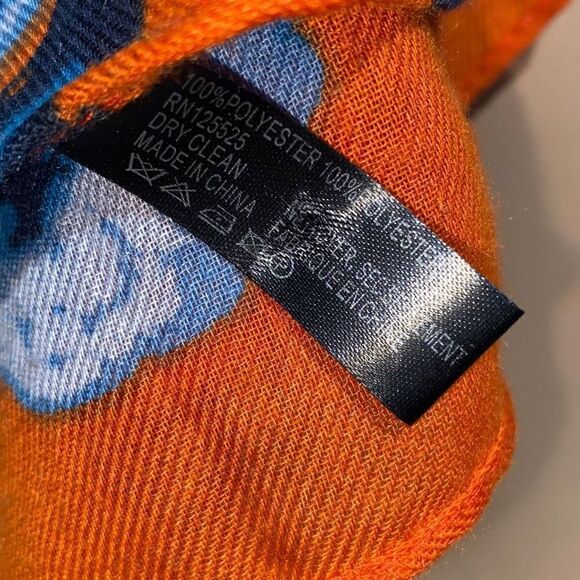 Women's Floral Neck Warmer Tube Type Orange Scarf 25X33 - Picture 4 of 7